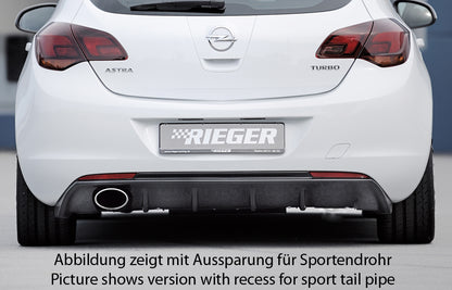 Opel Astra J Rieger Heckeinsatz  für orig. Endrohr li., ABS, Carbon-Look, 
inkl. Montagezubehör, Gutachten