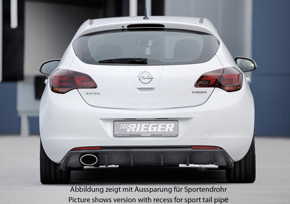 Opel Astra J Rieger Heckeinsatz  für orig. Endrohr li., ABS, Carbon-Look, 
inkl. Montagezubehör, Gutachten