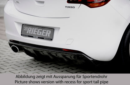 Opel Astra J Rieger Heckeinsatz  für orig. Endrohr li., ABS, Carbon-Look, 
inkl. Montagezubehör, Gutachten