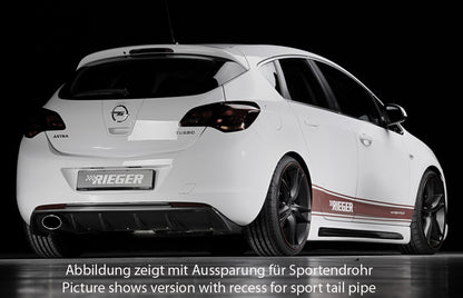 Opel Astra J Rieger Heckeinsatz  für orig. Endrohr li., ABS, Carbon-Look, 
inkl. Montagezubehör, Gutachten