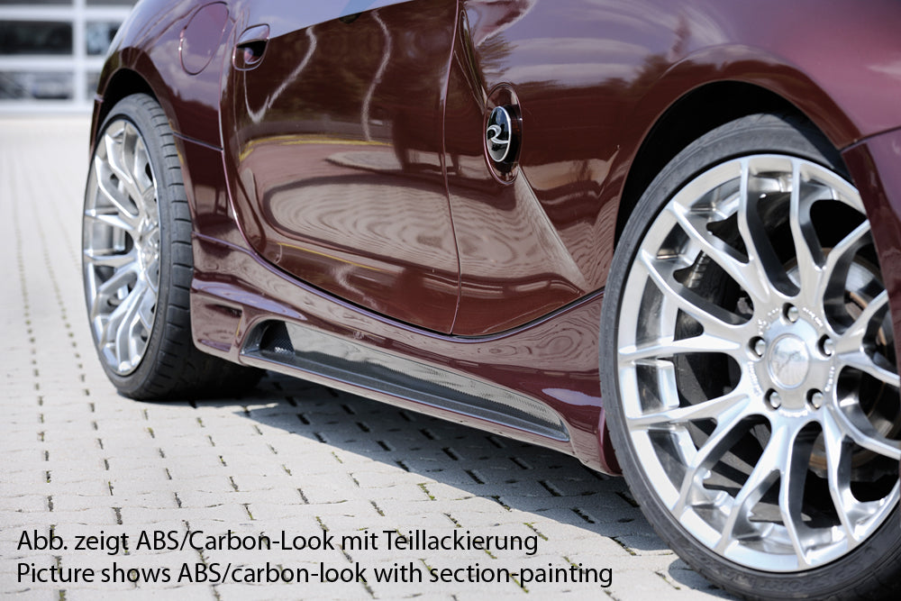 BMW Z4 (E85) Rieger Seitenschweller    rechts, mit Schacht, mit Ausschnitt, ABS, Carbon-Look, 
inkl. Alugitter, Montagezubehör, Gutachten
