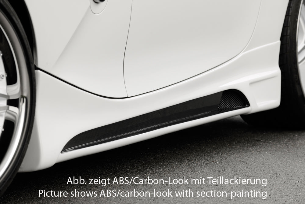 BMW Z4 (E85) Rieger Seitenschweller    rechts, mit Schacht, mit Ausschnitt, ABS, Carbon-Look, 
inkl. Alugitter, Montagezubehör, Gutachten