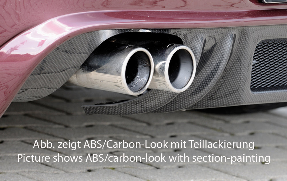 BMW Z4 (E85) Rieger Heckansatz    für orig. Doppelendrohr li, ABS, Carbon-Look, 
inkl. Alugitter, Montagezubehör, Gutachten