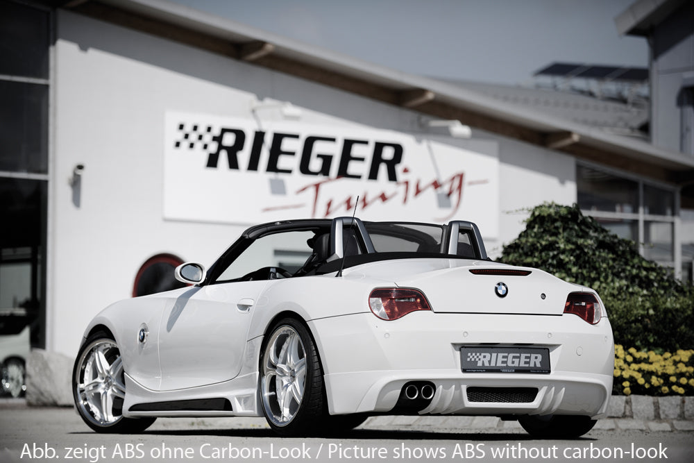 BMW Z4 (E85) Rieger Heckansatz    für orig. Doppelendrohr li, ABS, Carbon-Look, 
inkl. Alugitter, Montagezubehör, Gutachten