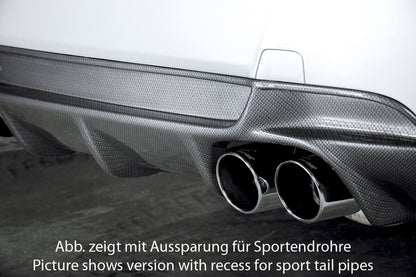BMW 3er E92 Rieger Heckeinsatz Nur für 335i / 335d für orig. Endrohr li. u. re., ABS, Carbon-Look, für Fzg. mit M-Technik, 
inkl. Montagezubehör, Gutachten