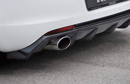 Opel Astra J Rieger Heckeinsatz  für Sportendrohr li., (140x90mm oval), ABS, Carbon-Look, 
inkl. Montagezubehör, Gutachten
