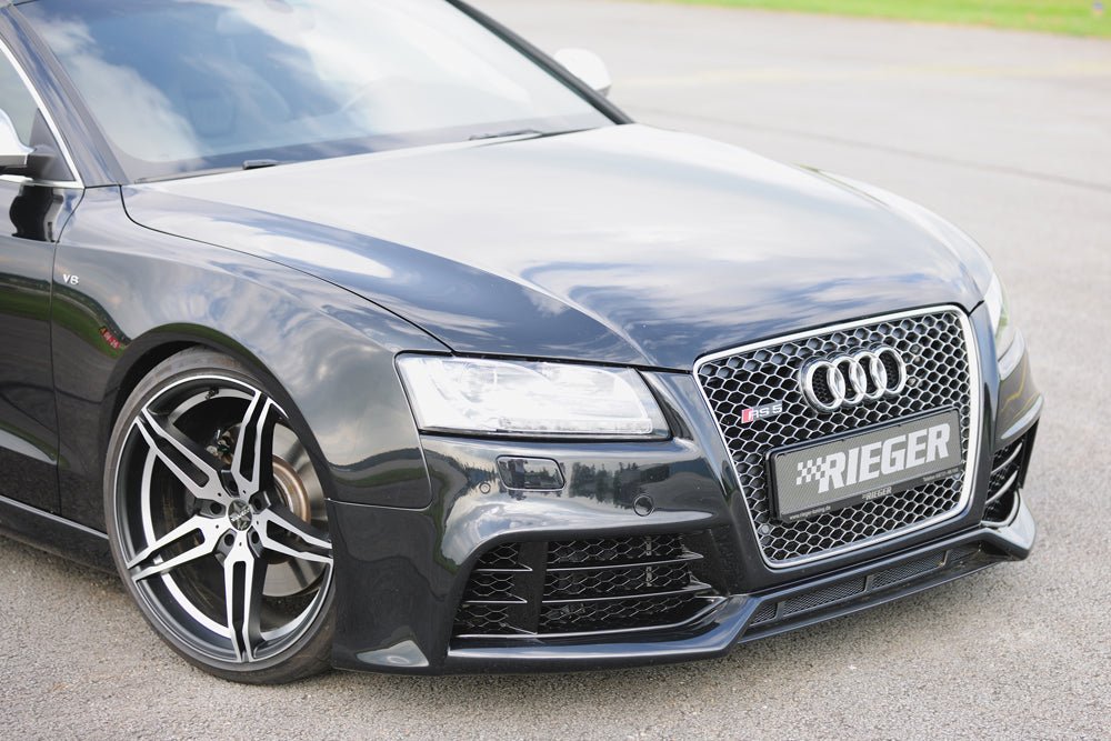 Audi A5 (B8/B81) Rieger Spoilerschwert für Spoilerstoßstange 55430/31/32/33 mittig, für Spoilerstoßstange, ABS, Carbon-Look, für Fzg. mit S-Line Exterieur und ohne S-Line Exterieur, 
inkl. Montagezubehör, ABE