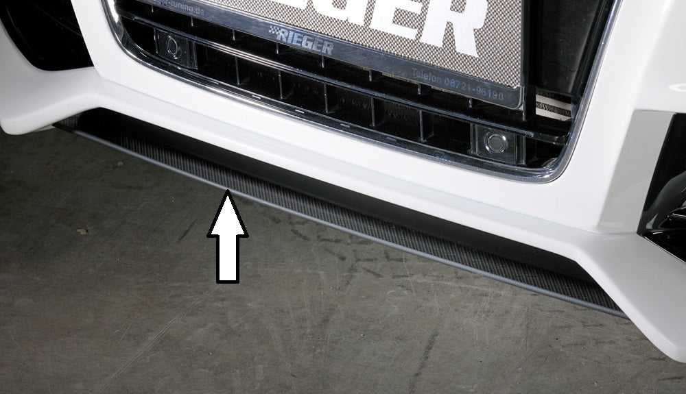 Audi A5 (B8/B81) Rieger Spoilerschwert für Spoilerstoßstange 55430/31/32/33 mittig, für Spoilerstoßstange, ABS, Carbon-Look, für Fzg. mit S-Line Exterieur und ohne S-Line Exterieur, 
inkl. Montagezubehör, ABE