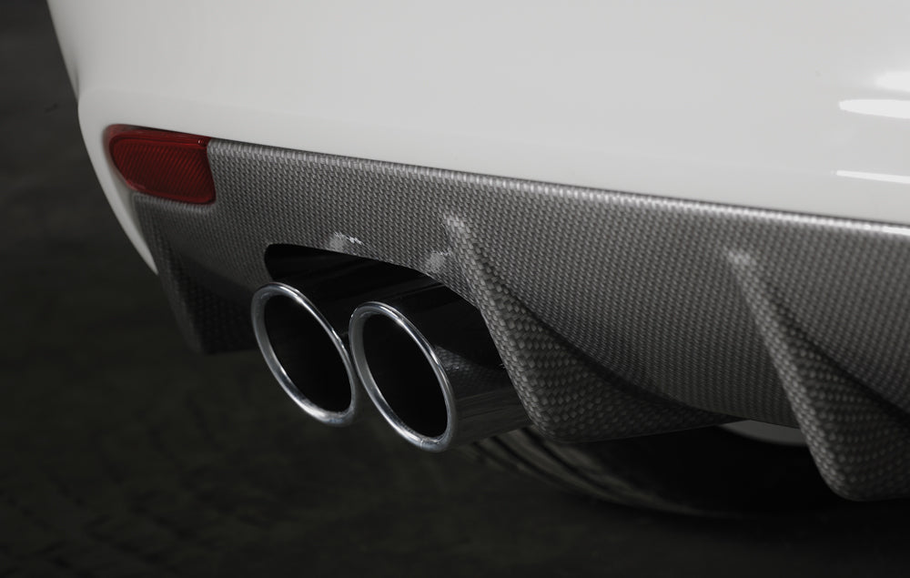 Audi A1 (8X) Rieger Heckeinsatz  für orig. Doppelendrohr li, (2x76mm ø), ABS, Carbon-Look, für Fzg. ohne S-Line Exterieur, 
inkl. Montagezubehör, Gutachten