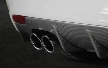 Audi A1 (8X) Rieger Heckeinsatz  für orig. Doppelendrohr li, (2x76mm ø), ABS, Carbon-Look, für Fzg. ohne S-Line Exterieur, 
inkl. Montagezubehör, Gutachten
