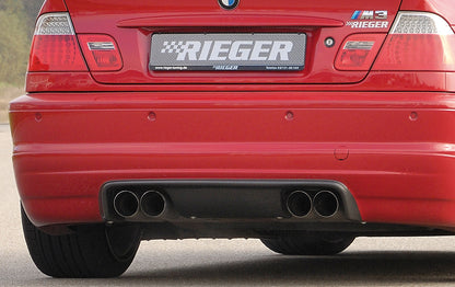 BMW 3er E46 M3 Eisenmann ESD 4x83mm BMW E46 M3 3,2l (252 kW), Coupé/Cabrio rund, 4x83mm, Edelstahl, 
inkl. Gutachten
Endrohre in abgeschrägter + hartverchromter Ausführung