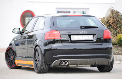 Audi A3 (8P) Fox ESD 2x76 Typ 13, Audi A3 (8P) nur 3-tür. 1.2l 77kW 1.4l TFSI 92kW 1.6l 75/85kW 2.0l 110kW 2x76mm, Edelstahl, 
inkl. Montagezubehör, Gutachten
