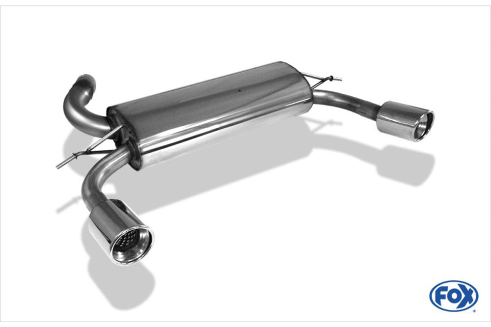 Ford Focus 2 ST Fox ESD quer Ausgang li/re je Seite 1x100mm Typ17 Ford Focus 2 ST    2,5l 162/166kW links, rechts, 1x100mm, für RIEGER-Heckeinsatz, Edelstahl, 
inkl. Montagezubehör, Gutachten