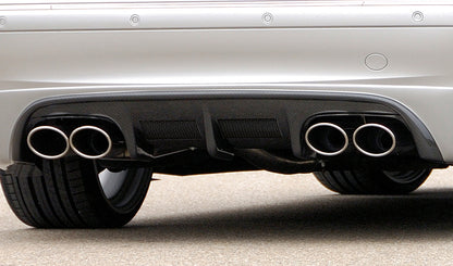 Mercedes CLK (W209) Fox ESD Ausgang li./re., Anschluss Ø70mm je 2x115x85mm Typ 32, Mercedes CLK (W209) Cabrio links, rechts, 4x115x85mm, für RIEGER-Heckansatz, Edelstahl, 
inkl. Gutachten