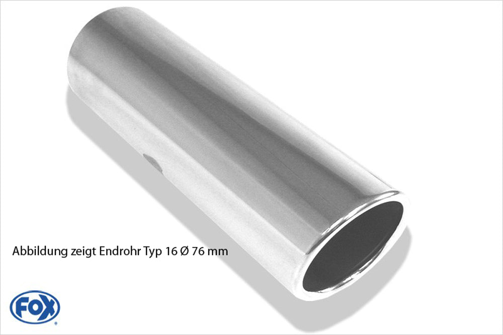 VW Golf 4 Rieger ESD, li./re. 4x76mm, VW Golf 4 Typ 16, mit Prägung,  Rohranschluss ø 55mm links, rechts, 4x76mm, seitl. versetzt, mit Prägung, für RIEGER Heckschürze, Edelstahl, 
inkl. Gutachten