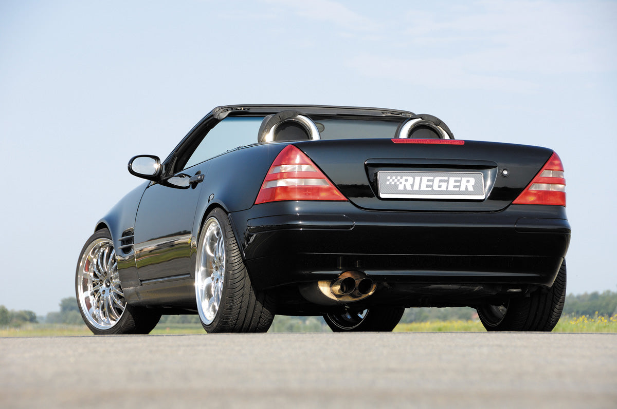 Mercedes SLK (R170) Rieger Bausatz für Serienkarosse SL-Look  Einzelabnahme §21 nur im Hause RIEGER möglich! mit Halter f. orig. NSW, mit integr. Kühlergrill, mit seitlichen Rippen, ABS, GFK, inkl. Alugitter, Montagezubehör