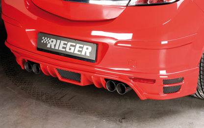 Opel Astra H Rieger Halbanlage ab Kat, für RIEGER-Heckansatz 1.6l Turbo 132 kW, 2.0l Turbo 125 kW / 147 kW für RIEGER-Heckansatz, rechts, links, 4x76mm, Edelstahl, 
inkl. Gutachten