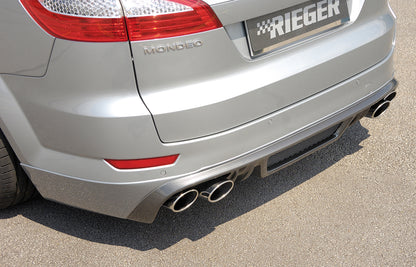 Ford Mondeo (BA7) Rieger ESD, li./re., Ford Mondeo (BA7) Turnier 4 x 115x85mm, Typ 32, rechts, links, mit Prägung, für RIEGER-Heckansatz, 2x115x85mm, Edelstahl, 
inkl. Gutachten