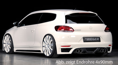 VW Scirocco 3 (13) Rieger ESD, 4x80mm Typ 14, ohne Siebrohreinsatz -090 VW Scirocco 2,0l TFSI 147/155kW 2,0l TDI103kW links, rechts, 4x80mm, ohne Siebrohr, seitl. versetzt, mit Prägung, für RIEGER Heckansatz u. -einsatz, Edelstahl, 
inkl. Gutachten