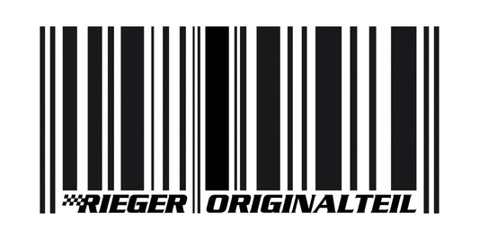 Aufkleber RIEGER Originalteil Barcode silber 20x12cm