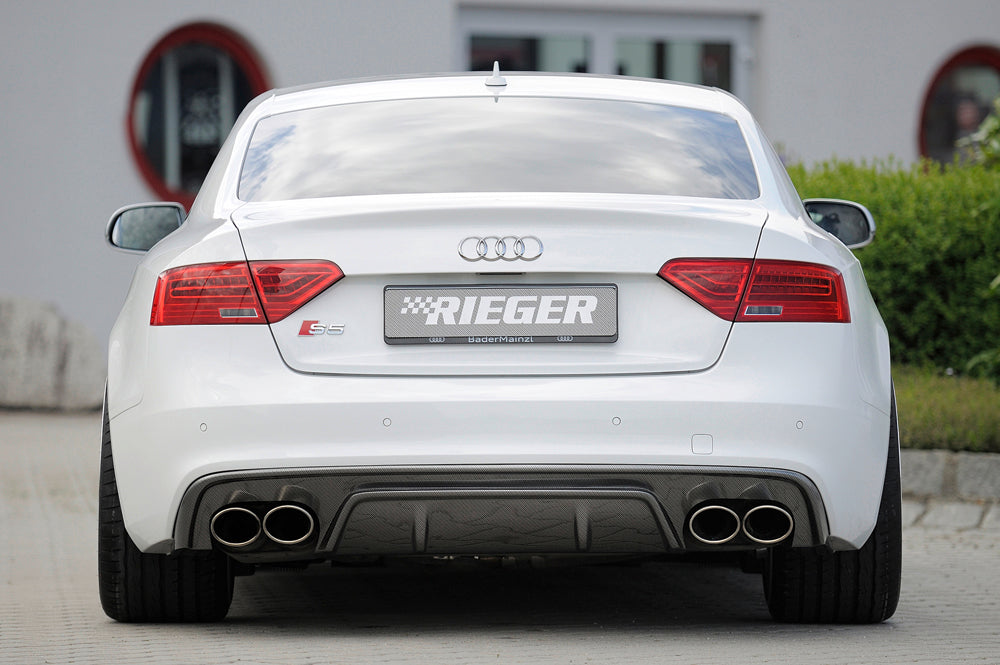 Audi A5 S5 (B8/B81) Rieger ESD, links/rechts, Audi S5 (B8) 4,2l V8 S5 (B8) Coupe/Cabrio 3.0l/245 kW, 3.0l TFSI 200 kW 4x115x85mm, links, rechts, eingerollt, schräg, seitl. versetzt, für RIEGER-Heckeinsatz, Edelstahl