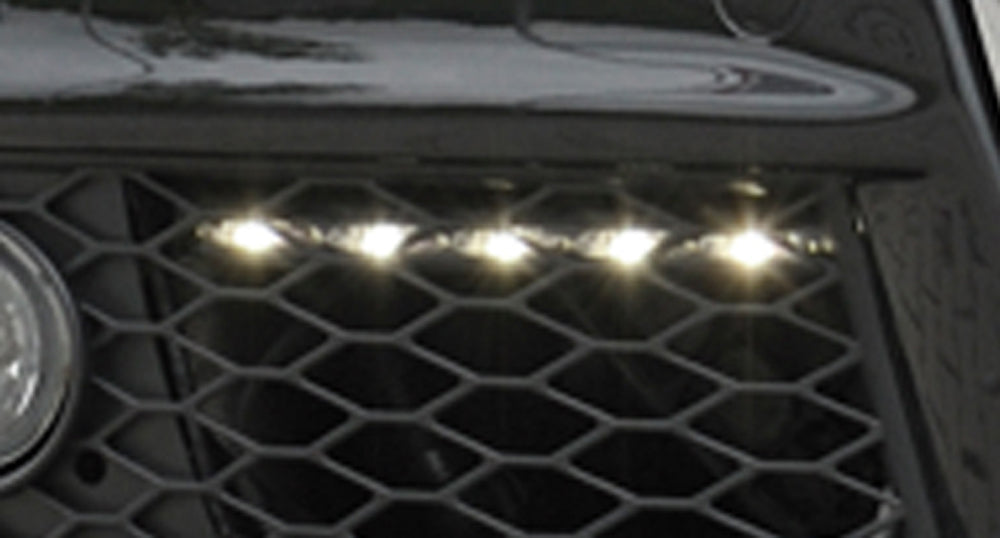Audi A4 (8H) LED Tagfahrleuchtensatz Slim-Line  dunkel  mit Steuergerät incl. Kabelbaum für Spoilerstoßstange