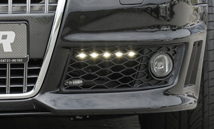 Audi A4 (8H) LED Tagfahrleuchtensatz Slim-Line  dunkel  mit Steuergerät incl. Kabelbaum für Spoilerstoßstange