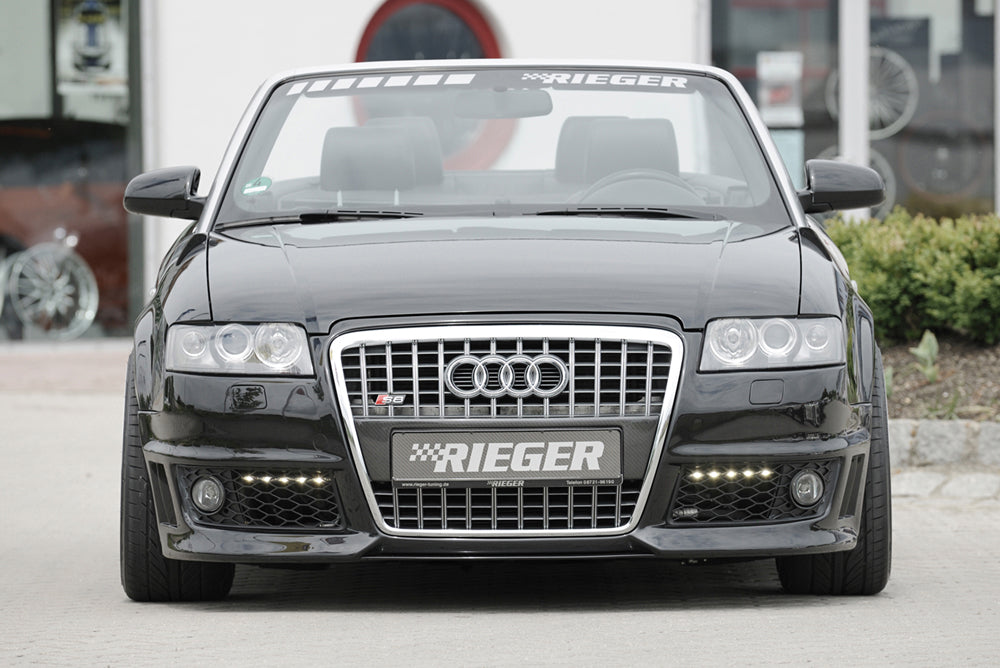 Audi A4 (8H) LED Tagfahrleuchtensatz Slim-Line  dunkel  mit Steuergerät incl. Kabelbaum für Spoilerstoßstange