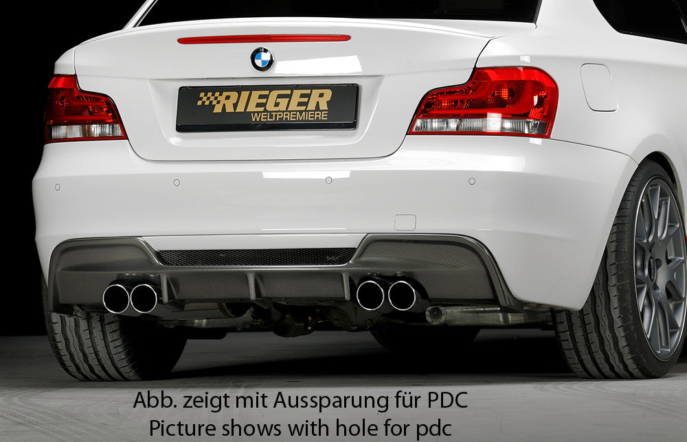 BMW 1er E82, E88  (182 / 1C) M-Paket Heckschürze ohne Heckeinsatz 892-597    für Fzg. ohne PDC Kunststoff, für Fzg. ohne Einparkhilfe (PDC)