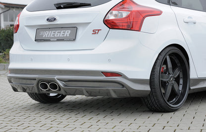 Ford Focus 3 ST Wolf Heckschürzenansatz  W1218640  für orig. Endrohr mittig, für Doppelendrohr mittig, (2x120x90mm oval), ABS, Carbon-Look, 
inkl. Montagezubehör, Gutachten