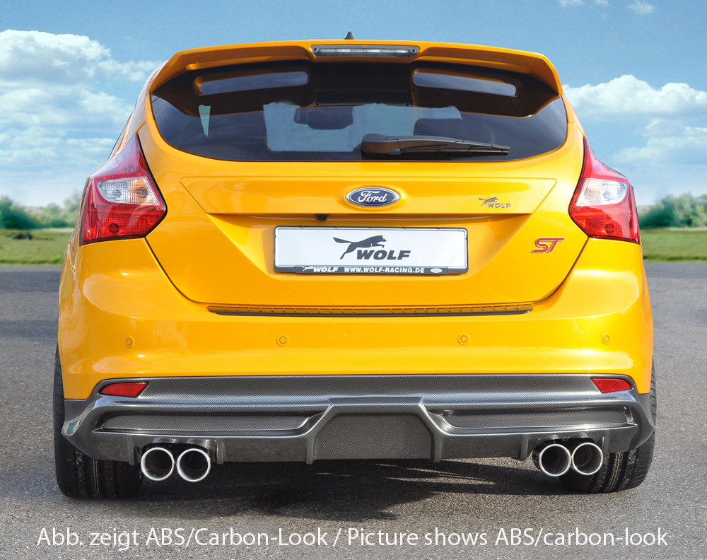 Ford Focus 3 ST Wolf Heckschürzenansatz  W1218643  für Doppelendrohr li. u. re., (4x90mm ø), ABS, 
inkl. Montagezubehör, Gutachten
