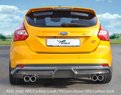 Ford Focus 3 ST Wolf Heckschürzenansatz  W1218643  für Doppelendrohr li. u. re., (4x90mm ø), ABS, 
inkl. Montagezubehör, Gutachten
