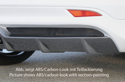 Ford Focus 3 ST Wolf Heckschürzenansatz  W1218644  mit Gittereinsatz li./re., für Doppelendrohr mittig, (2x120x90mm oval), ABS, Carbon-Look, 
inkl. Alugitter, Montagezubehör, Gutachten