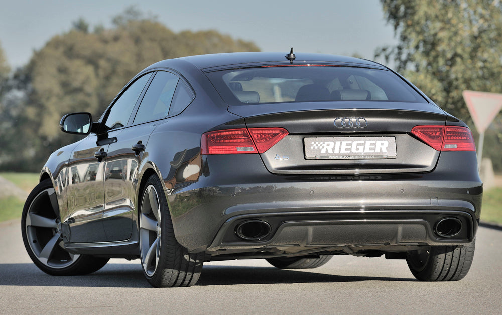 Audi A5 (B8/B81) Rieger ESD links/rechts, Audi A5 (B8) Sportback 2,0l TFSI 132/155kW 2,7l TDI 140kW  3,0l TDI 176kW für RIEGER-Heckeinsatz, links, rechts, Sonderendrohr 115x85 scharfkantig