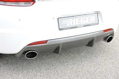 VW Scirocco R (13) Bull-X Auspuffanlage 1xli./re. VW Scirocco R (13) Art-Nr. HGAGAVAG02-4  mit  HGERO12694 links, rechts, 1x126x94mm, seitlich abgeschrägt, für RIEGER-Heckeinsatz, Edelstahl, 
inkl. Montagezubehör, Gutachten