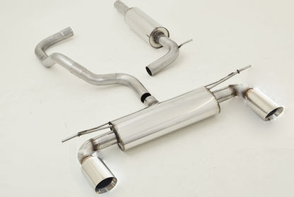 Seat Leon (5F) Friedrich Gruppe A Duplex-Anlage li/re, je 1x100mm 1.2l TSI 63/77/81kW   1.4l TSI 90/92/103/110kW links, rechts, 1x100mm, abgeschrägt, breite Kante (Typ 51), Edelstahl, 
inkl. Montagezubehör, Gutachten
