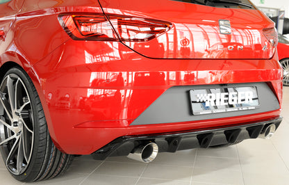 Seat Leon (5F) Friedrich Gruppe A Duplex-Anlage li/re, je 1x100mm 1.2l TSI 63/77/81kW   1.4l TSI 90/92/103/110kW links, rechts, 1x100mm, abgeschrägt, breite Kante (Typ 51), Edelstahl, 
inkl. Montagezubehör, Gutachten
