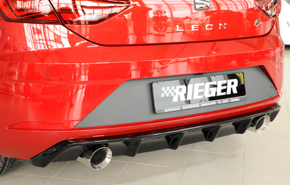 Seat Leon (5F) Friedrich Gruppe A Duplex-Anlage li/re, je 1x100mm 1.2l TSI 63/77/81kW   1.4l TSI 90/92/103/110kW links, rechts, 1x100mm, abgeschrägt, breite Kante (Typ 51), Edelstahl, 
inkl. Montagezubehör, Gutachten