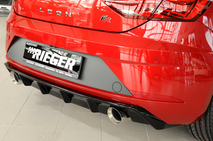 Seat Leon (5F) Friedrich Gruppe A Duplex-Anlage Seat Leon (5F) 1.8l TSI 132kW  2.0l TDI 135kW links, rechts, 1x100mm, abgeschrägt, breite Kante (Typ 51), Edelstahl, 
inkl. Montagezubehör, Gutachten