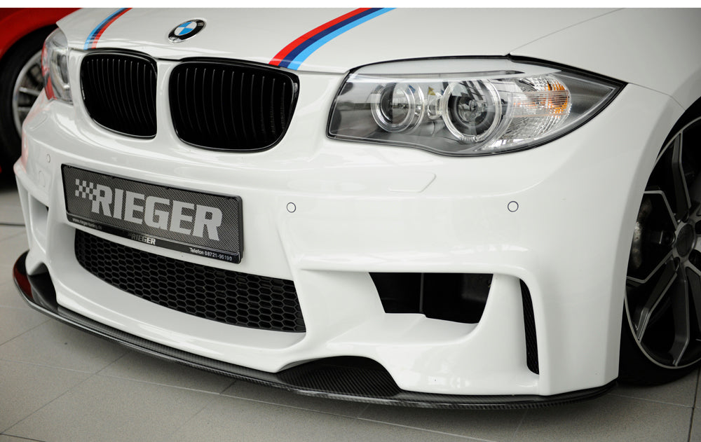 BMW 1er E81  (187/1K2/1K4) Carbon Spoilerschwert für BMW 1er, E81-E88 für RIEGER Spoilerstoßstange 35030/31/32/33/41/42 für Spoilerstoßstange, Carbon, 
inkl. Montagezubehör, Gutachten