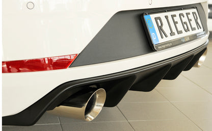 Seat Leon (5F) Friedrich Gruppe A Duplex-Anlage li/re, je 1x100mm Frontantrieb - 2.0l TDI 135kW links, rechts, 1x100mm, abgeschrägt, breite Kante (Typ 51), Edelstahl, 
inkl. Montagezubehör, Gutachten