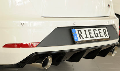 Seat Leon (5F) Friedrich Gruppe A Duplex-Anlage li/re, je 1x100mm Frontantrieb - 2.0l TDI 135kW links, rechts, 1x100mm, abgeschrägt, breite Kante (Typ 51), Edelstahl, 
inkl. Montagezubehör, Gutachten