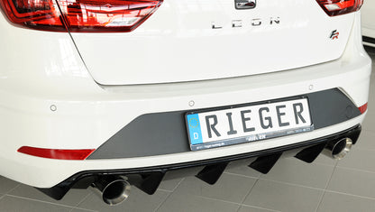 Seat Leon (5F) Friedrich Gruppe A Duplex-Anlage li/re, je 1x100mm Frontantrieb - 2.0l TDI 135kW links, rechts, 1x100mm, abgeschrägt, breite Kante (Typ 51), Edelstahl, 
inkl. Montagezubehör, Gutachten