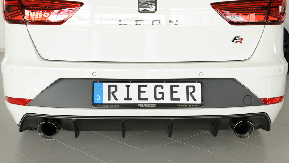 Seat Leon (5F) Friedrich Gruppe A Duplex-Anlage li/re, je 1x100mm Frontantrieb - 2.0l TDI 135kW links, rechts, 1x100mm, abgeschrägt, breite Kante (Typ 51), Edelstahl, 
inkl. Montagezubehör, Gutachten