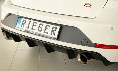 Seat Leon (5F) Friedrich Gruppe A Duplex-Anlage li/re, je 1x100mm Frontantrieb - 2.0l TDI 135kW links, rechts, 1x100mm, abgeschrägt, breite Kante (Typ 51), Edelstahl, 
inkl. Montagezubehör, Gutachten