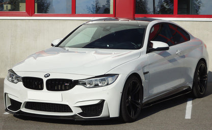 BMW 3er F80 M3 (M3) Carbon Spoilerschwert für BMW M4 F82/F83 u. M3 F80 für orig Frontschürze (ohne M-Performance-Aufsatz) gekantete Version, für orig. Frontschürze, Carbon, 
inkl. Montagezubehör, Gutachten