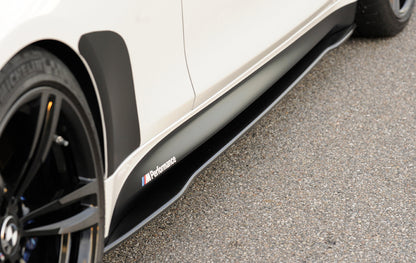 BMW 3er F80 M3 (M3) Carbon Seitenschwelleransatz, links BMW M3 F80, für orig. Seitenschweller links, für orig. Seitenschweller, Carbon, 
inkl. Montagezubehör, Gutachten