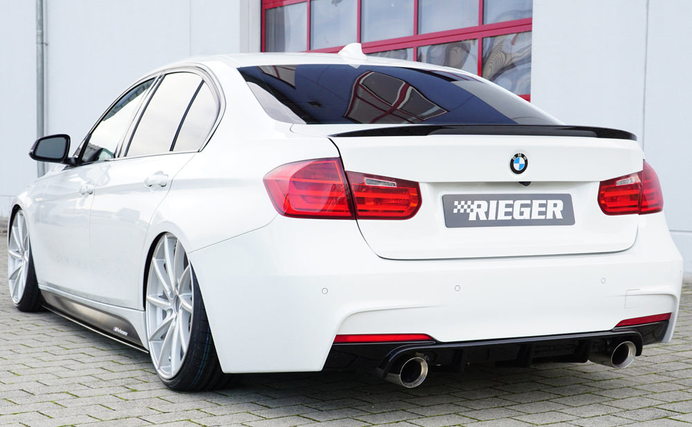 Friedrich 90mm Anlage, BMW 3er F30/F31 Lim/Touring 335ix  4er F32/F33  435ix, 225/240/250kW Allrad links, rechts, je 1x 100mm, 15° schräg, mit breiter Kante, Edelstahl, 
inkl. Montagezubehör, ABE