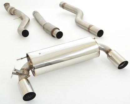 Friedrich 90mm Anlage, BMW 3er F30/F31 Lim/Touring 335ix  4er F32/F33  435ix, 225/240/250kW Allrad links, rechts, je 1x 100mm, 15° schräg, mit breiter Kante, Edelstahl, 
inkl. Montagezubehör, ABE