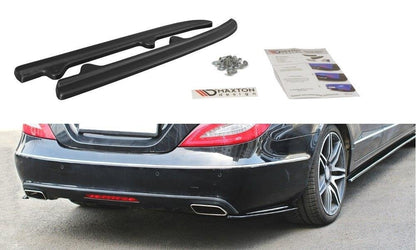 Heck Ansatz Flaps Diffusor für Mercedes CLS C218 schwarz Hochglanz